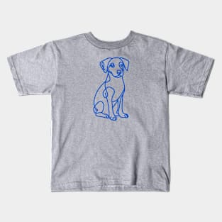 Artistic dog sketch (blue) Kids T-Shirt